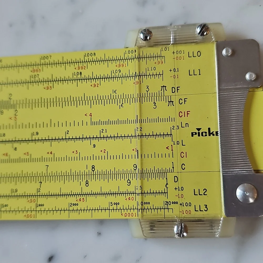 Vintage Pickett N-3-ES Power Log Exponential Slide Rule With Leather Case - Picture 6 of 15